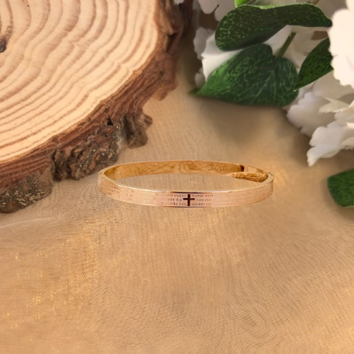 Men’s Engraved Sleek Cuff Bracelet – Gold / Silver / Black